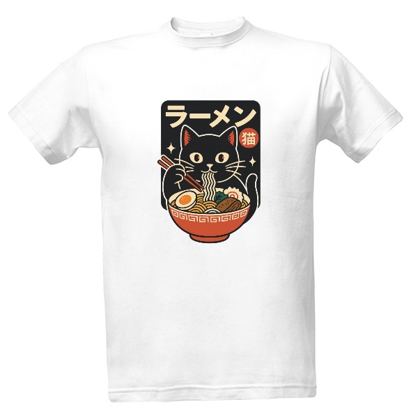 Tričko s potiskem Kočičí Ramen