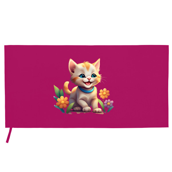 Sportovní ručník z mikrovlákna s potiskem Roztomilé kotě plné radosti