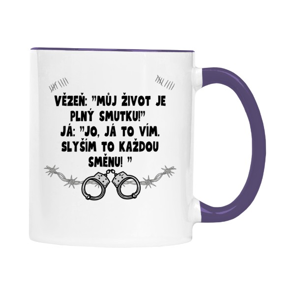 Hrnek malý barevný s potiskem Vězeňská 1